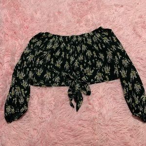 Cropped off shoulder top